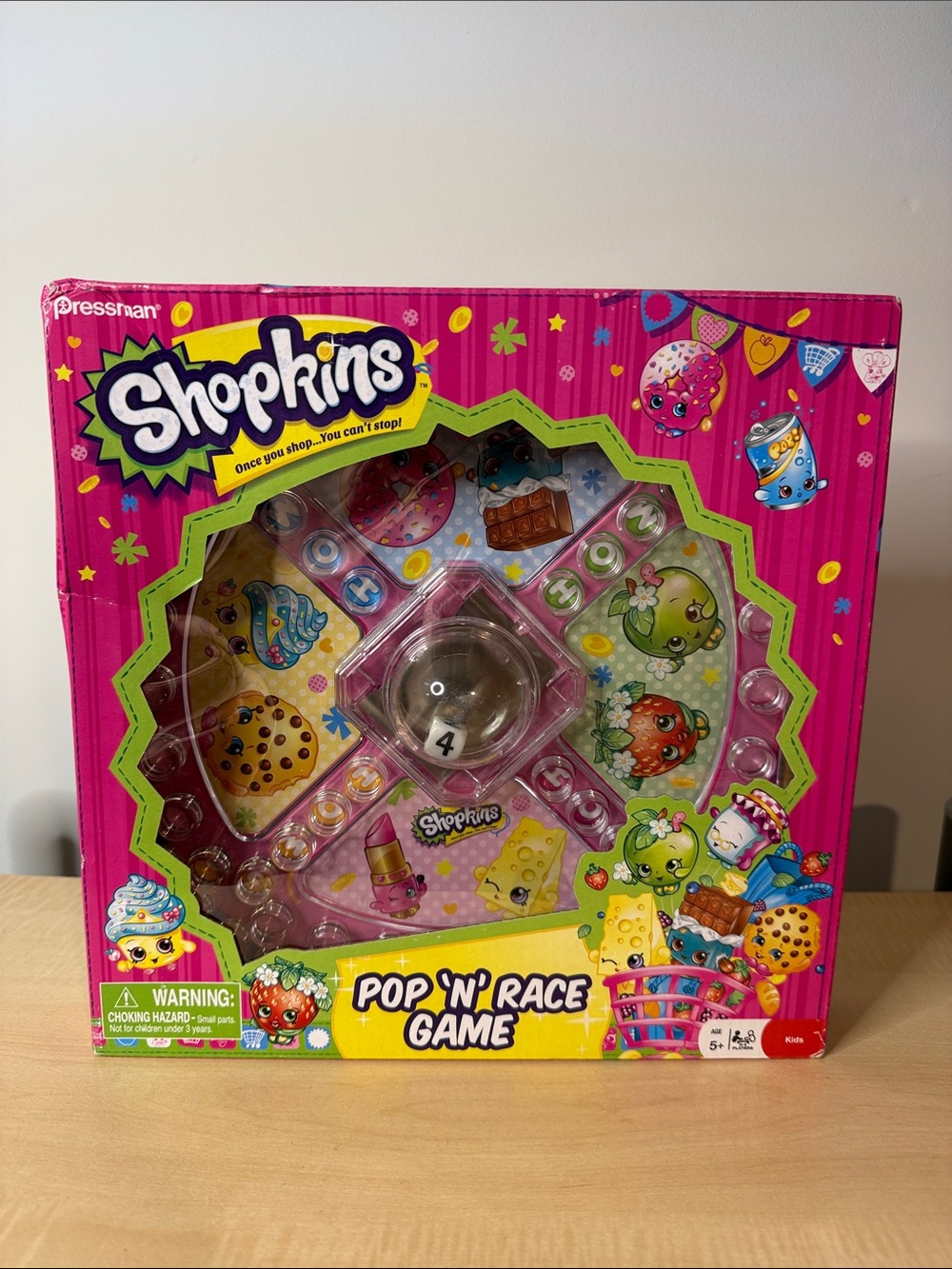 Shopkins Pop 'N' Race Game - Pink and Yellow